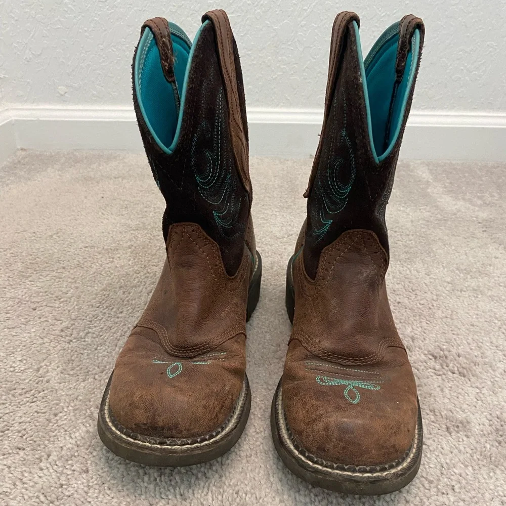 Ariat Fat Baby Heritage Dapper Western Cowboy Boots 10016238 Sz 9 - Picture 4 of 8